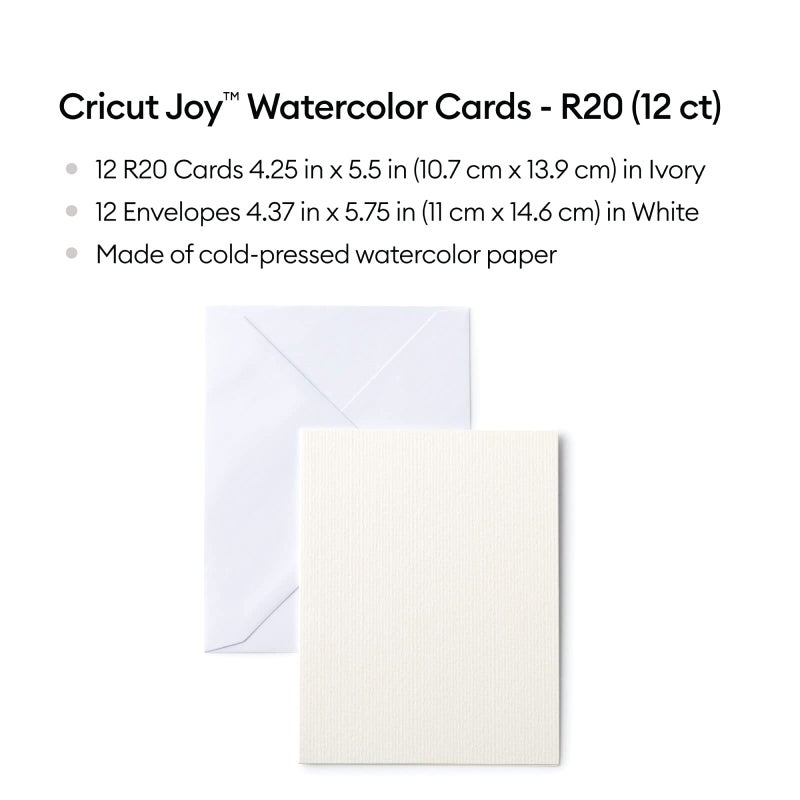 Cricut Cold-Press Watercolor Cards, S40 (12ct) Customizable Blank Greeting Cards with Envelopes, Create Personalized Birthday Cards, Thank You Cards & Invites, Compatible with Cricut Machines ,Off-white - Image 3